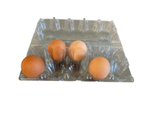 50 Contenitori da 10 uova in Plastica riciclata. Confezioni per uova trasparente